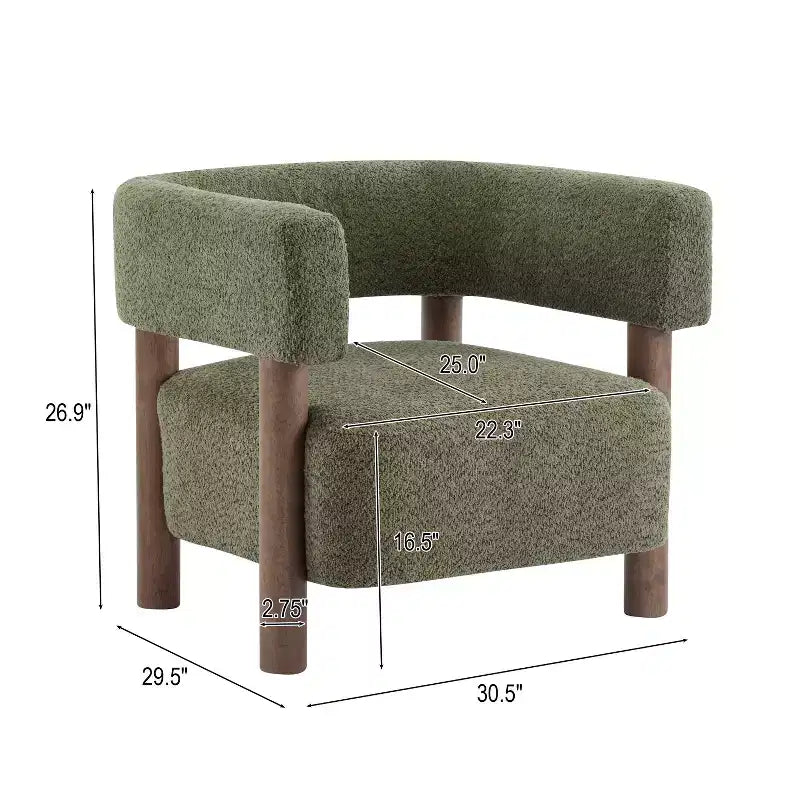 Poltrona d'accento in Bouclé, Schienale curvo aperto, Seduta singola – Disponibile in vari colori