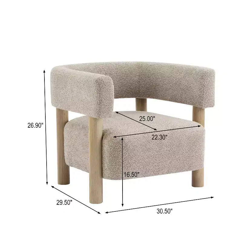 Poltrona d'accento in Bouclé, Schienale curvo aperto, Seduta singola – Disponibile in vari colori