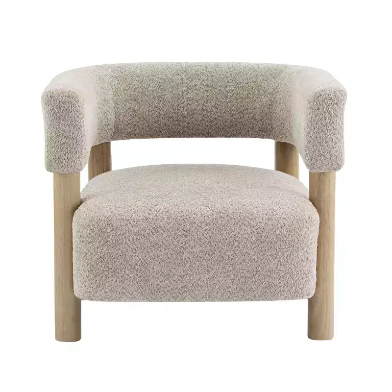 Poltrona d'accento in Bouclé, Schienale curvo aperto, Seduta singola – Disponibile in vari colori