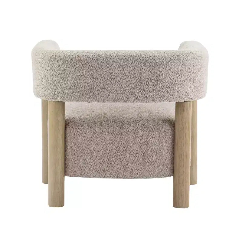 Poltrona d'accento in Bouclé, Schienale curvo aperto, Seduta singola – Disponibile in vari colori