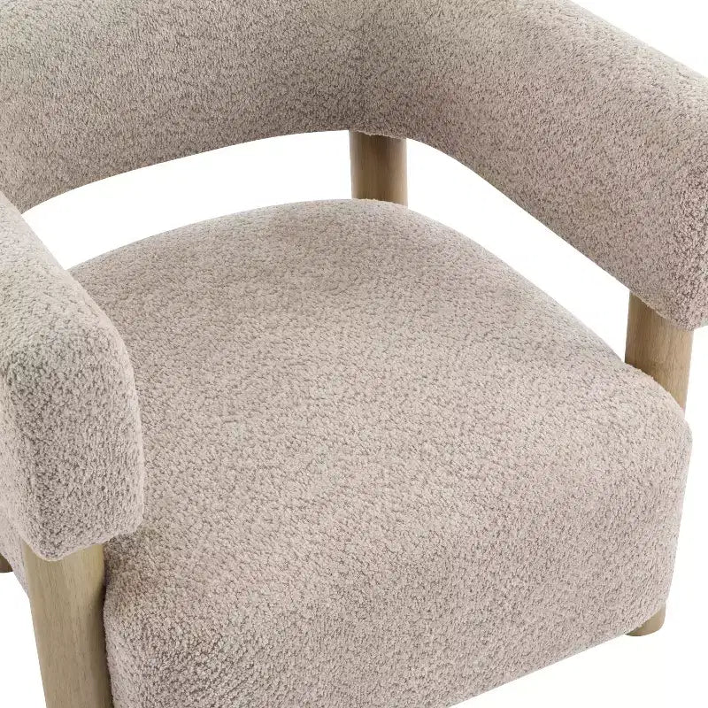 Poltrona d'accento in Bouclé, Schienale curvo aperto, Seduta singola – Disponibile in vari colori
