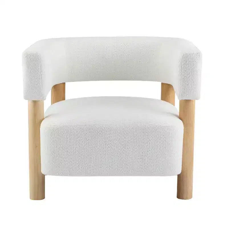 Poltrona d'accento in Bouclé, Schienale curvo aperto, Seduta singola – Disponibile in vari colori