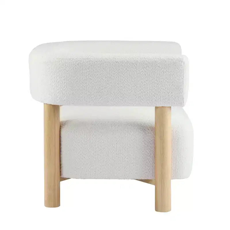 Poltrona d'accento in Bouclé, Schienale curvo aperto, Seduta singola – Disponibile in vari colori