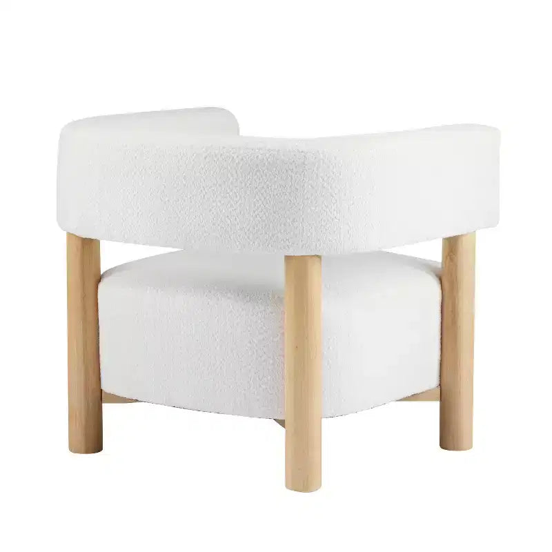 Poltrona d'accento in Bouclé, Schienale curvo aperto, Seduta singola – Disponibile in vari colori