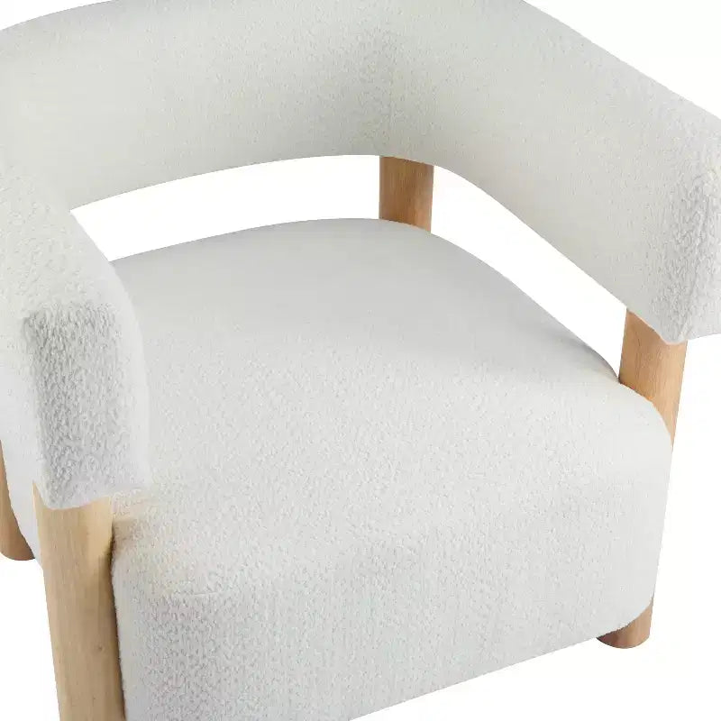 Poltrona d'accento in Bouclé, Schienale curvo aperto, Seduta singola – Disponibile in vari colori