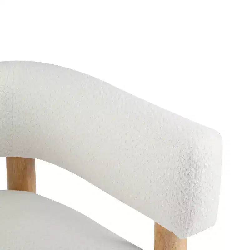 Poltrona d'accento in Bouclé, Schienale curvo aperto, Seduta singola – Disponibile in vari colori