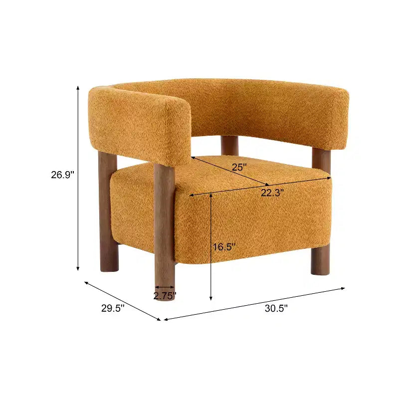 Poltrona d'accento in Bouclé, Schienale curvo aperto, Seduta singola – Disponibile in vari colori