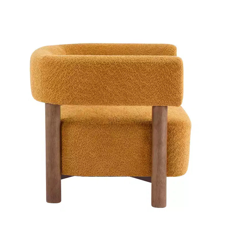 Poltrona d'accento in Bouclé, Schienale curvo aperto, Seduta singola – Disponibile in vari colori