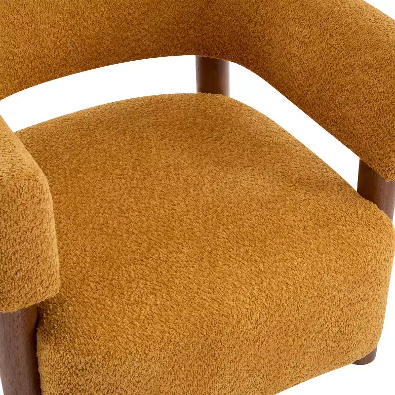 Poltrona d'accento in Bouclé, Schienale curvo aperto, Seduta singola – Disponibile in vari colori
