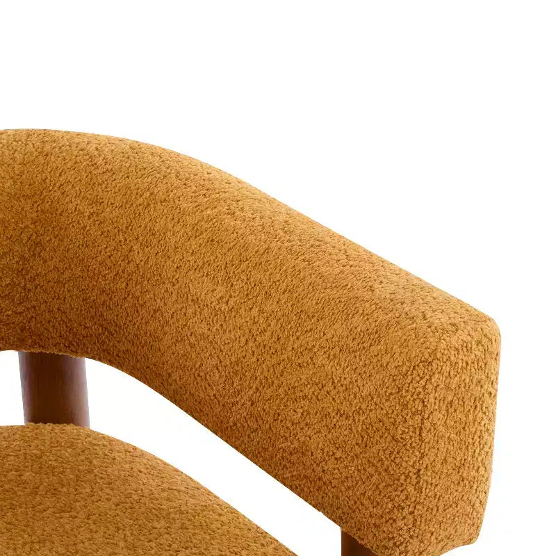 Poltrona d'accento in Bouclé, Schienale curvo aperto, Seduta singola – Disponibile in vari colori