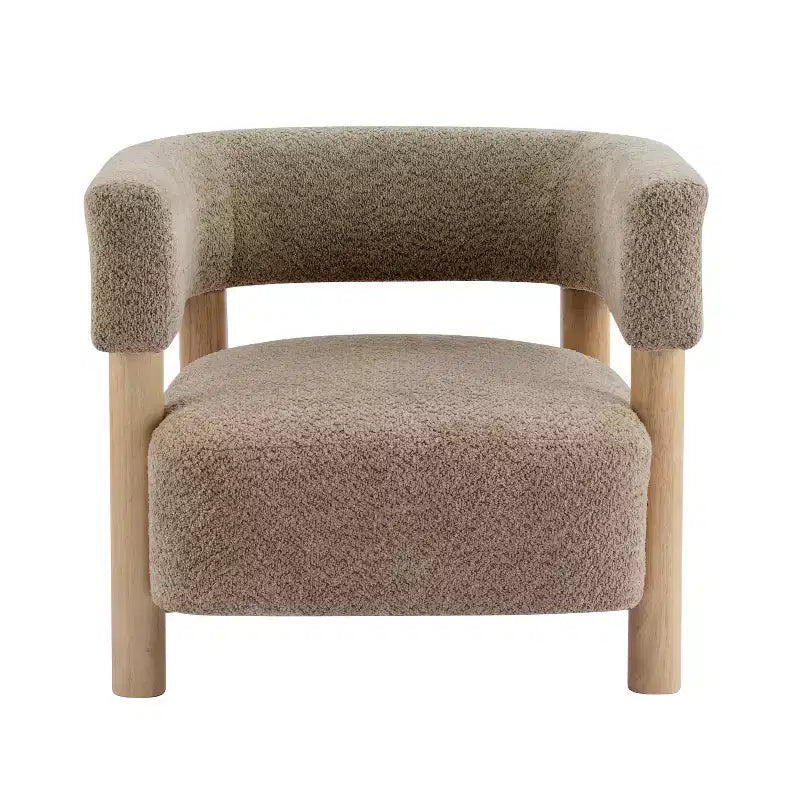 Poltrona d'accento in Bouclé, Schienale curvo aperto, Seduta singola – Disponibile in vari colori