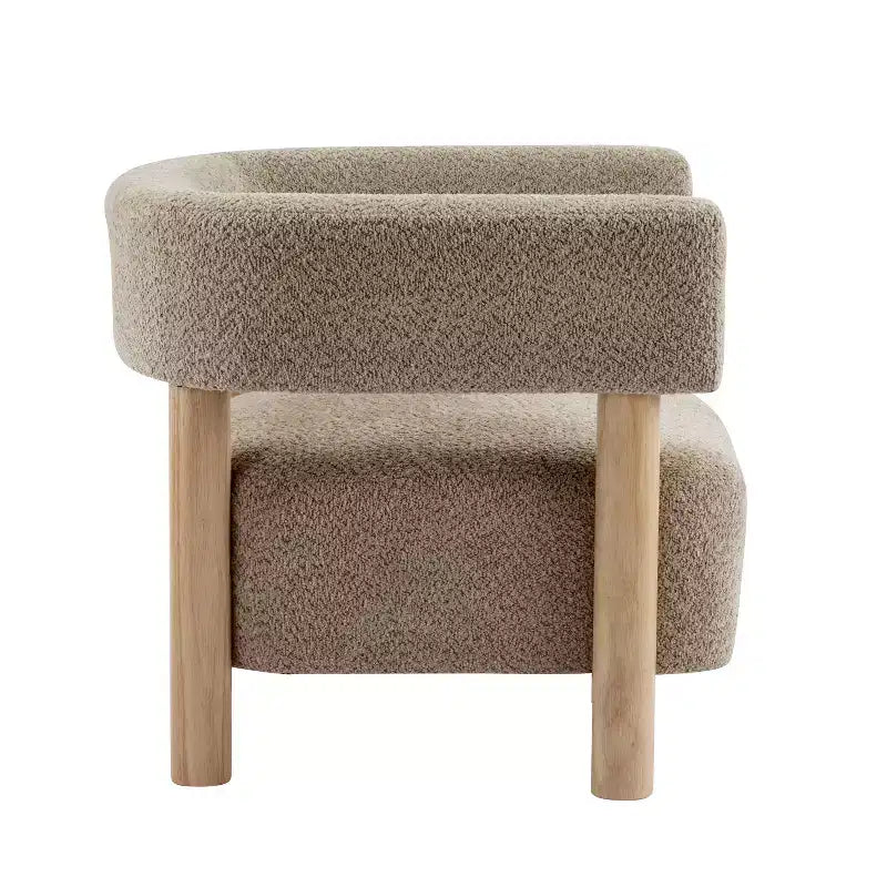 Poltrona d'accento in Bouclé, Schienale curvo aperto, Seduta singola – Disponibile in vari colori