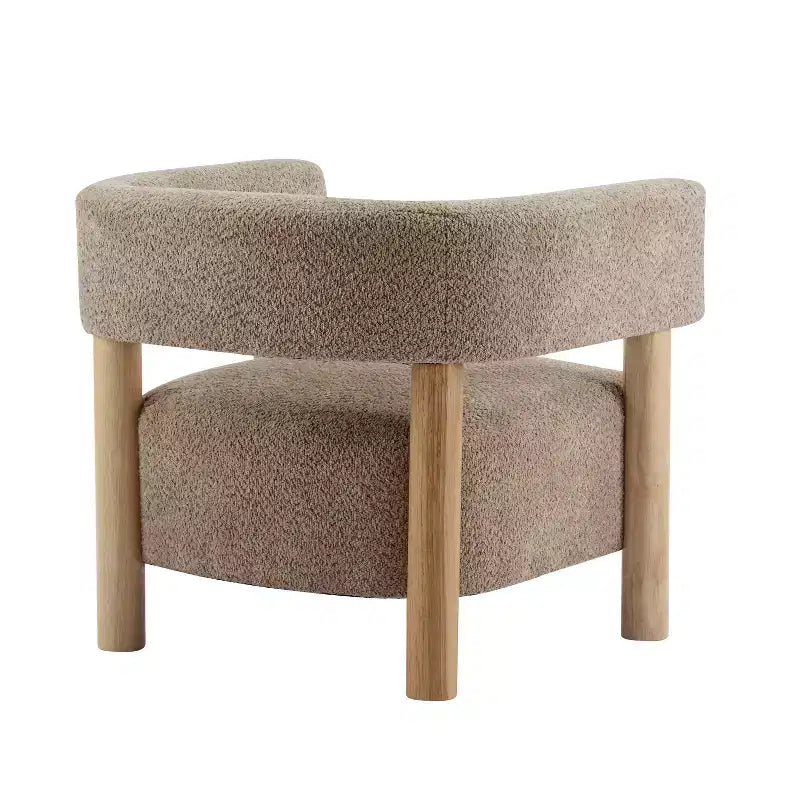 Poltrona d'accento in Bouclé, Schienale curvo aperto, Seduta singola – Disponibile in vari colori