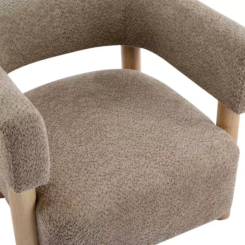 Poltrona d'accento in Bouclé, Schienale curvo aperto, Seduta singola – Disponibile in vari colori