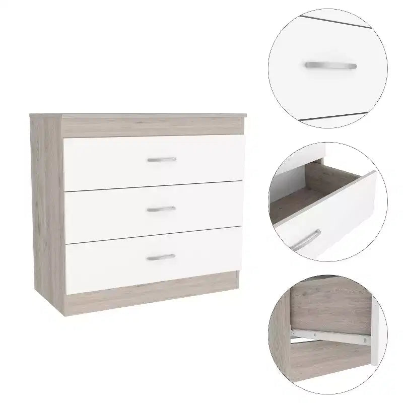 Comò 3 cassetti B/N, truciolato, utente singolo