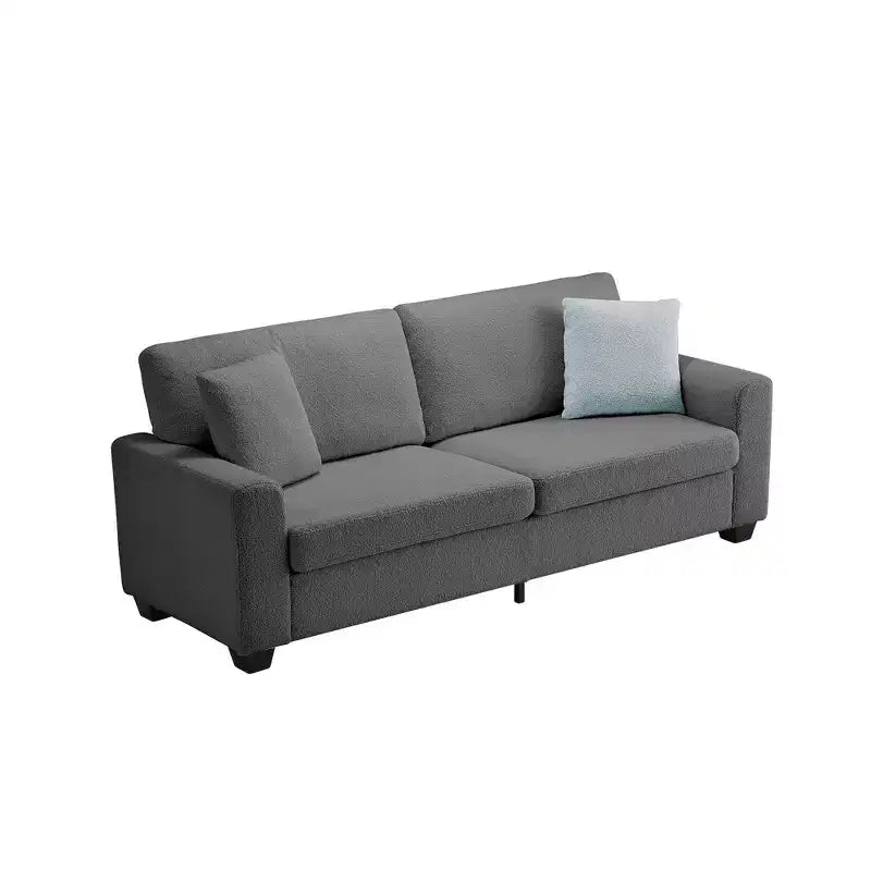 Divano a 3 posti imbottito beige/grigio/verde con braccioli ampi, per 2–4 persone
