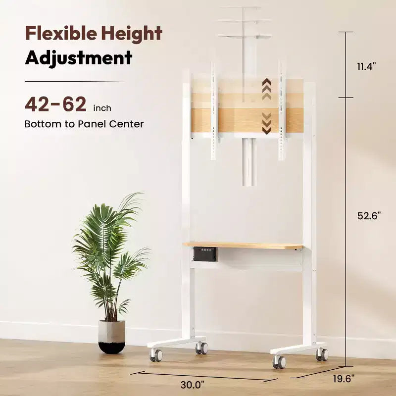 Carrello TV nero, regolabile in altezza elettricamente, per 1 TV (37"–86")