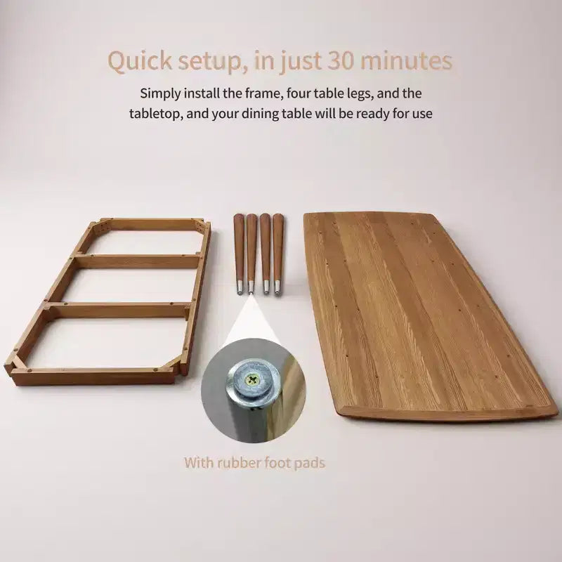 Tavolo da Pranzo Rettangolare Marrone, Stile Mid-Century Modern, Posti a Sedere 4-6