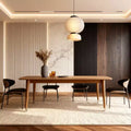 Tavolo da Pranzo Rettangolare Marrone, Stile Mid-Century Modern, Posti a Sedere 4-6