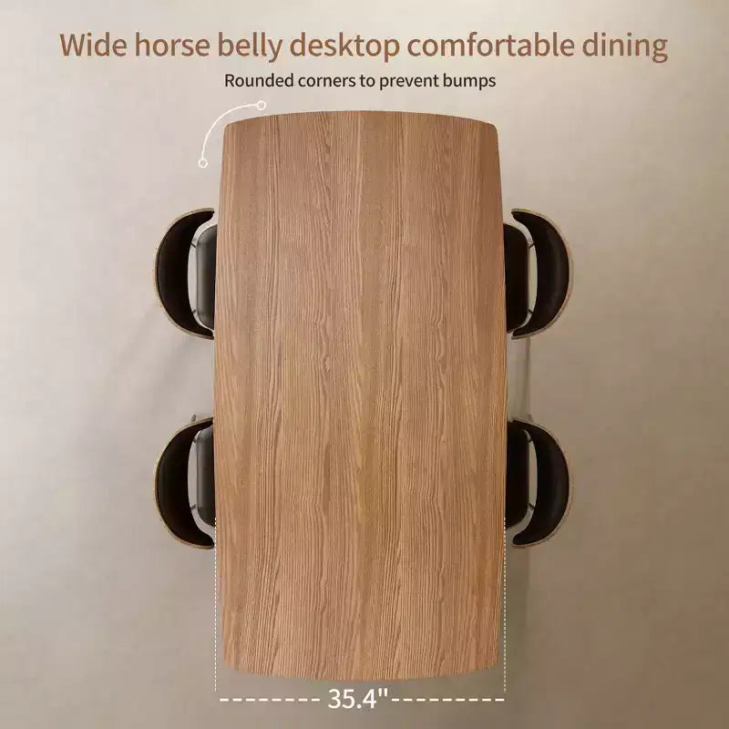 Tavolo da Pranzo Rettangolare Marrone, Stile Mid-Century Modern, Posti a Sedere 4-6