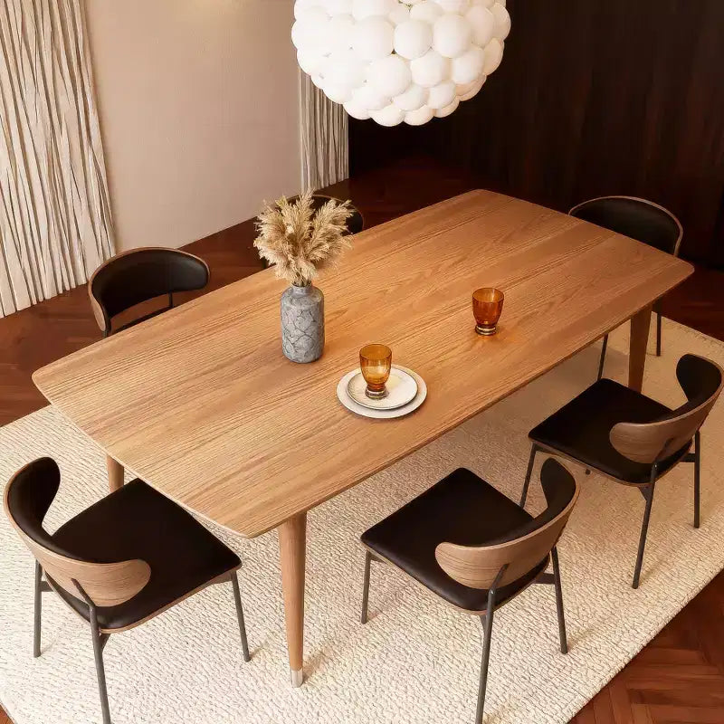 Tavolo da Pranzo Rettangolare Marrone, Stile Mid-Century Modern, Posti a Sedere 4-6