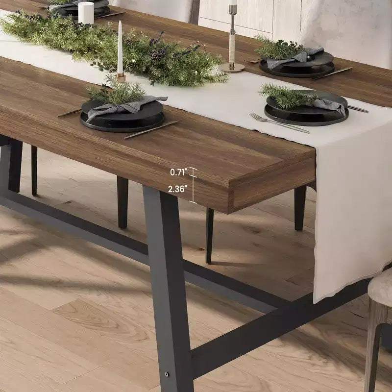 Tavolo da pranzo rettangolare da 160 cm per 6 persone – Gambe in metallo, stile industriale