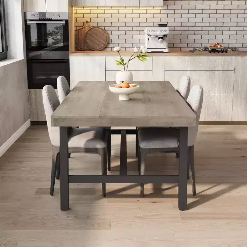 Tavolo da pranzo rettangolare da 160 cm per 6 persone – Gambe in metallo, stile industriale