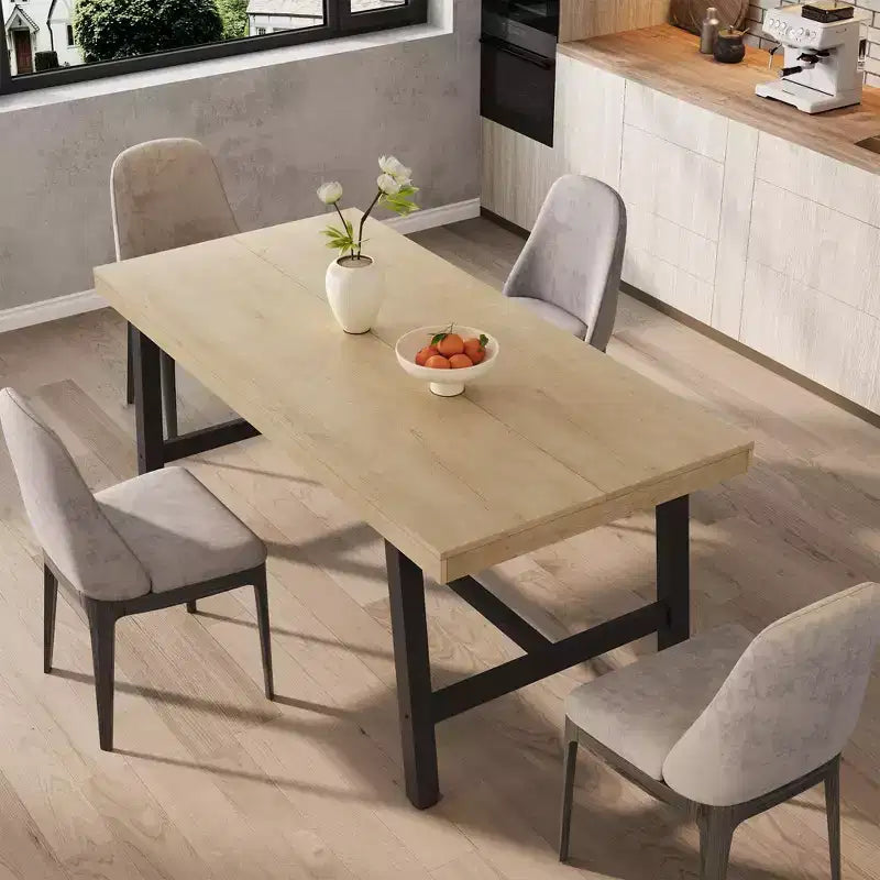 Tavolo da pranzo rettangolare da 160 cm per 6 persone – Gambe in metallo, stile industriale