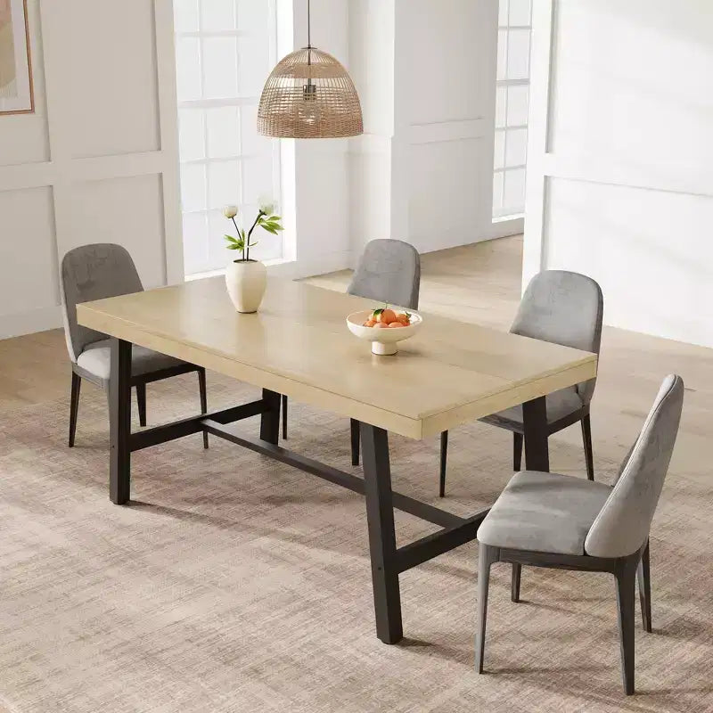 Tavolo da pranzo rettangolare da 160 cm per 6 persone – Gambe in metallo, stile industriale