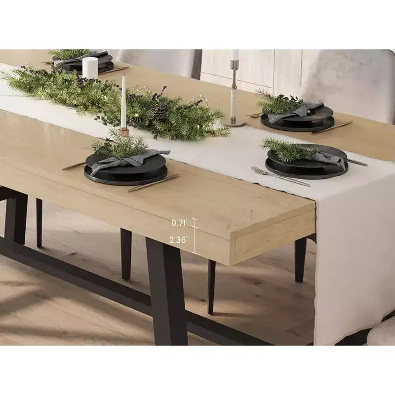 Tavolo da pranzo rettangolare da 160 cm per 6 persone – Gambe in metallo, stile industriale