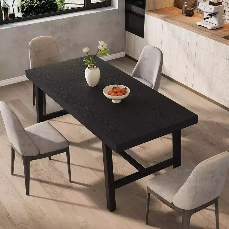 Tavolo da pranzo rettangolare da 160 cm per 6 persone – Gambe in metallo, stile industriale