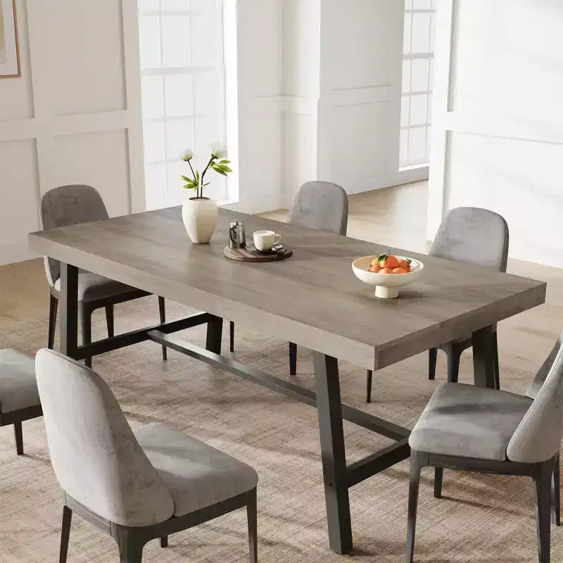 Tavolo da pranzo rettangolare da 160 cm per 6 persone – Gambe in metallo, stile industriale