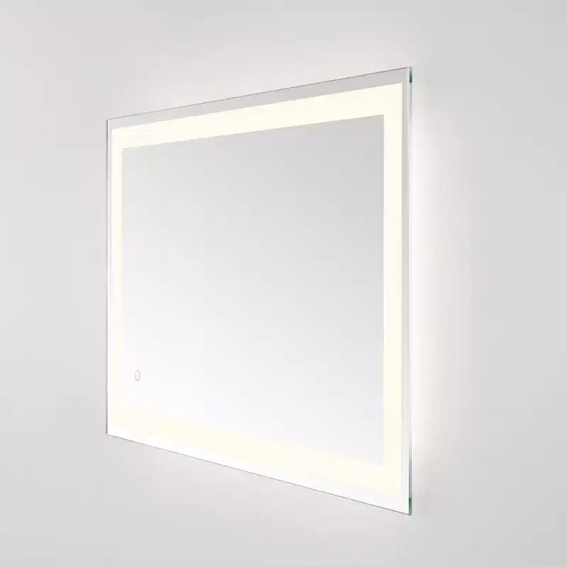 Specchio cosmetico a LED rettangolare argento/bianco, 24"L x 36"A, 1 persona