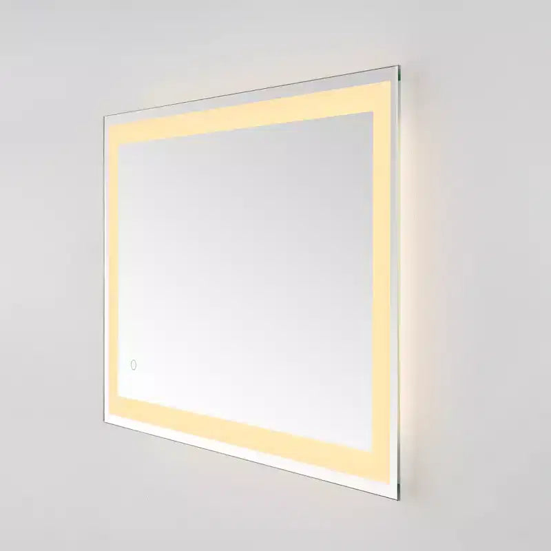 Specchio cosmetico a LED rettangolare argento/bianco, 24"L x 36"A, 1 persona