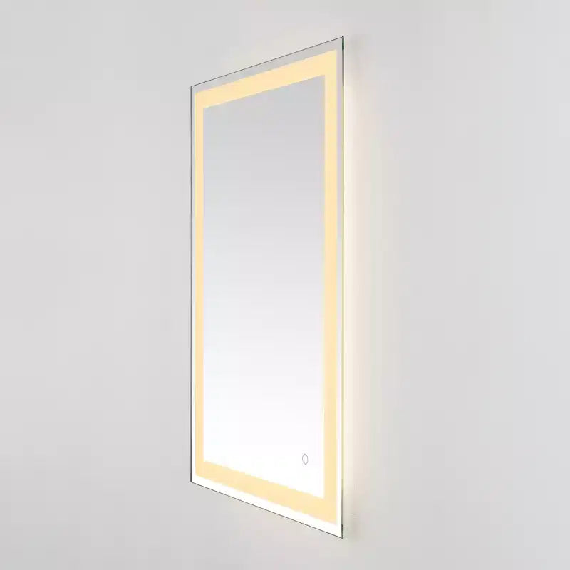 Specchio cosmetico a LED rettangolare argento/bianco, 24"L x 36"A, 1 persona