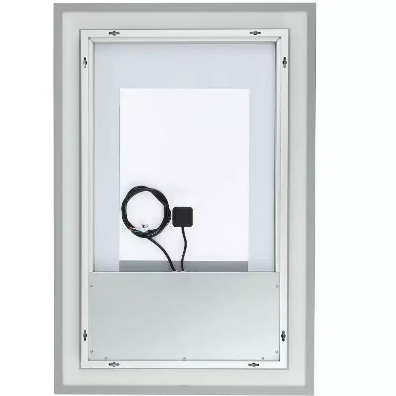 Specchio cosmetico a LED rettangolare argento/bianco, 24"L x 36"A, 1 persona