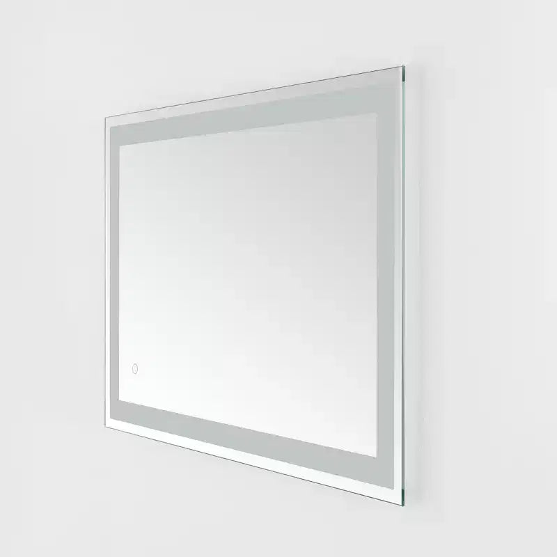 Specchio cosmetico a LED rettangolare argento/bianco, 24"L x 36"A, 1 persona