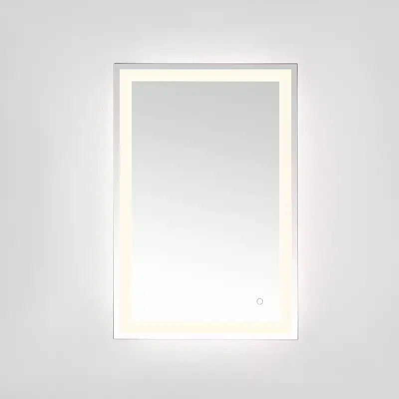 Specchio cosmetico a LED rettangolare argento/bianco, 24"L x 36"A, 1 persona