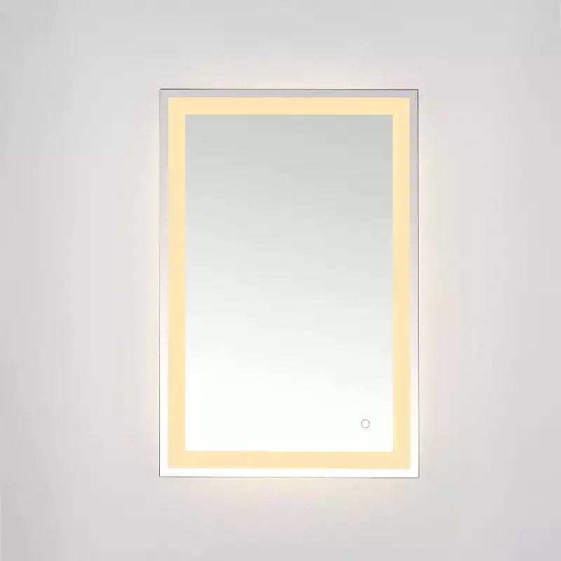 Specchio cosmetico a LED rettangolare argento/bianco, 24"L x 36"A, 1 persona