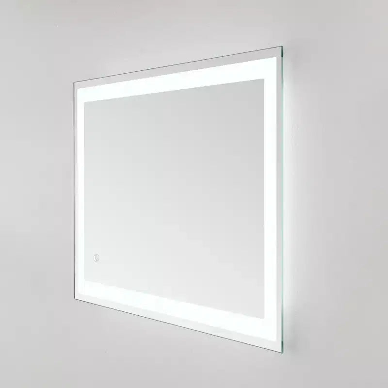 Specchio cosmetico a LED rettangolare argento/bianco, 24"L x 36"A, 1 persona