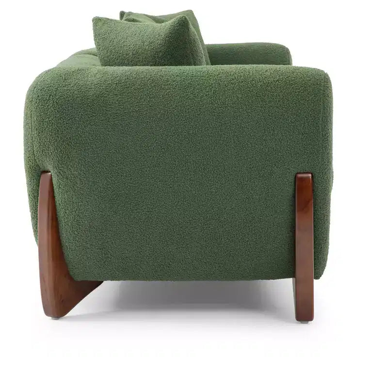 Divano a 3 posti in velluto Mid-Century Modern nero / verde / bianco