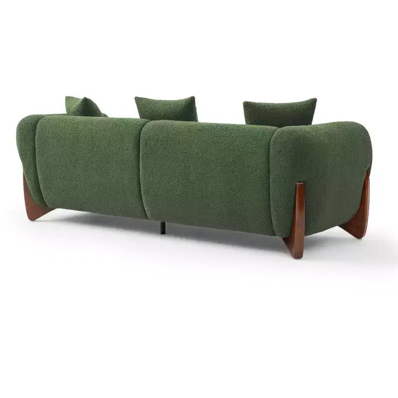 Divano a 3 posti in velluto Mid-Century Modern nero / verde / bianco