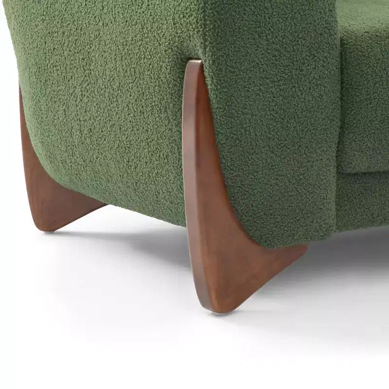 Divano a 3 posti in velluto Mid-Century Modern nero / verde / bianco