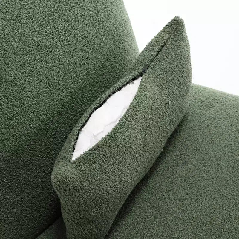 Divano a 3 posti in velluto Mid-Century Modern nero / verde / bianco