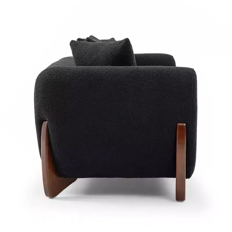 Divano a 3 posti in velluto Mid-Century Modern nero / verde / bianco