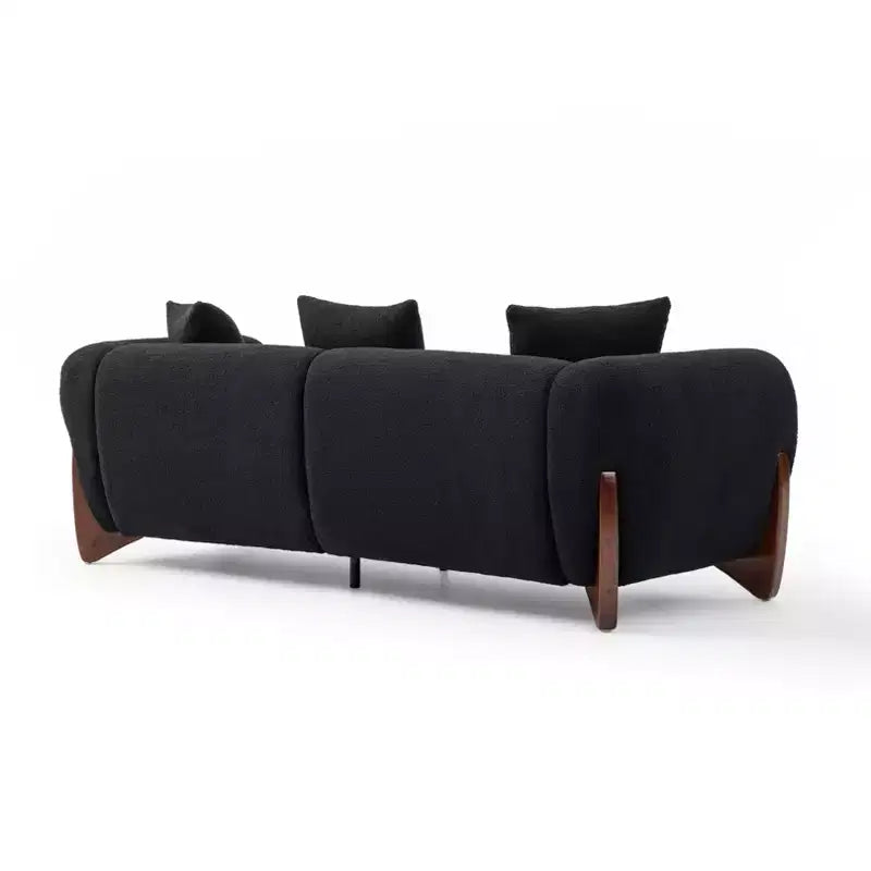 Divano a 3 posti in velluto Mid-Century Modern nero / verde / bianco
