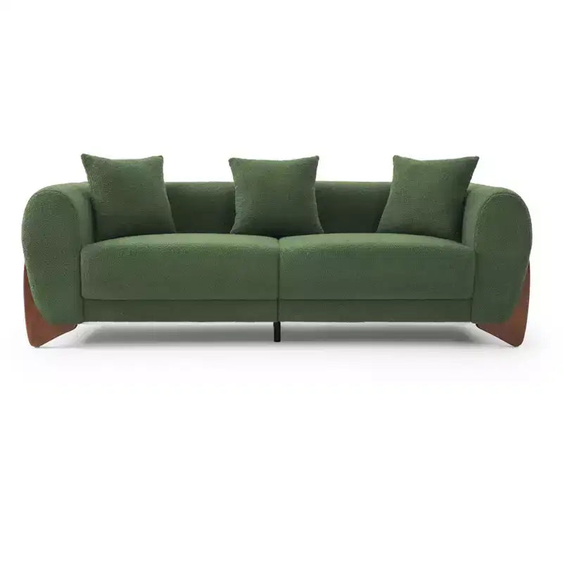 Divano a 3 posti in velluto Mid-Century Modern nero / verde / bianco
