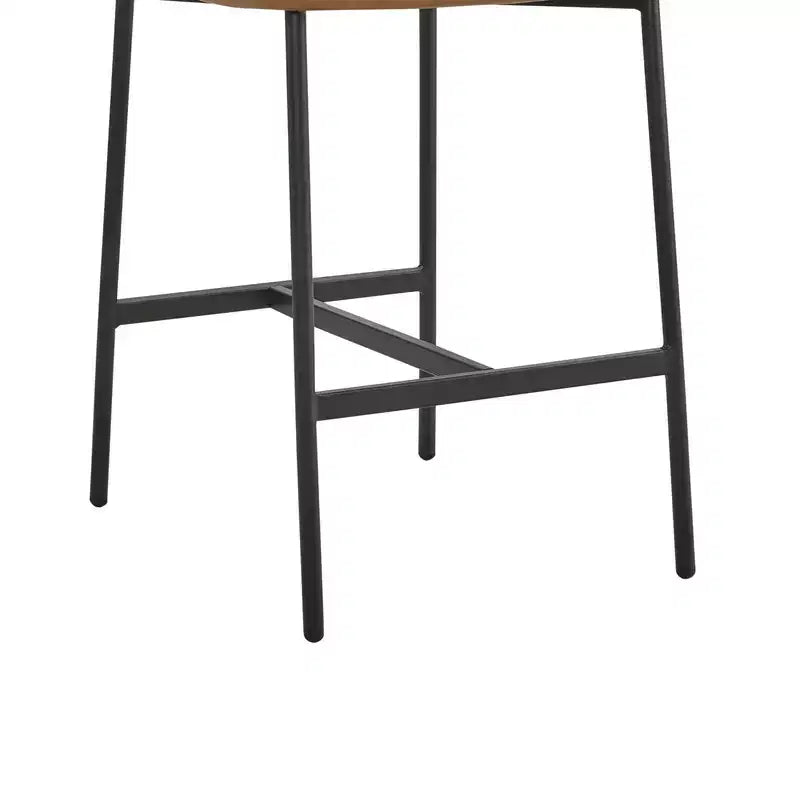 Sgabello da bancone con schienale ad arco e gambe in metallo, imbottito, 1 posto – Nero/Marrone/Crema/Verde