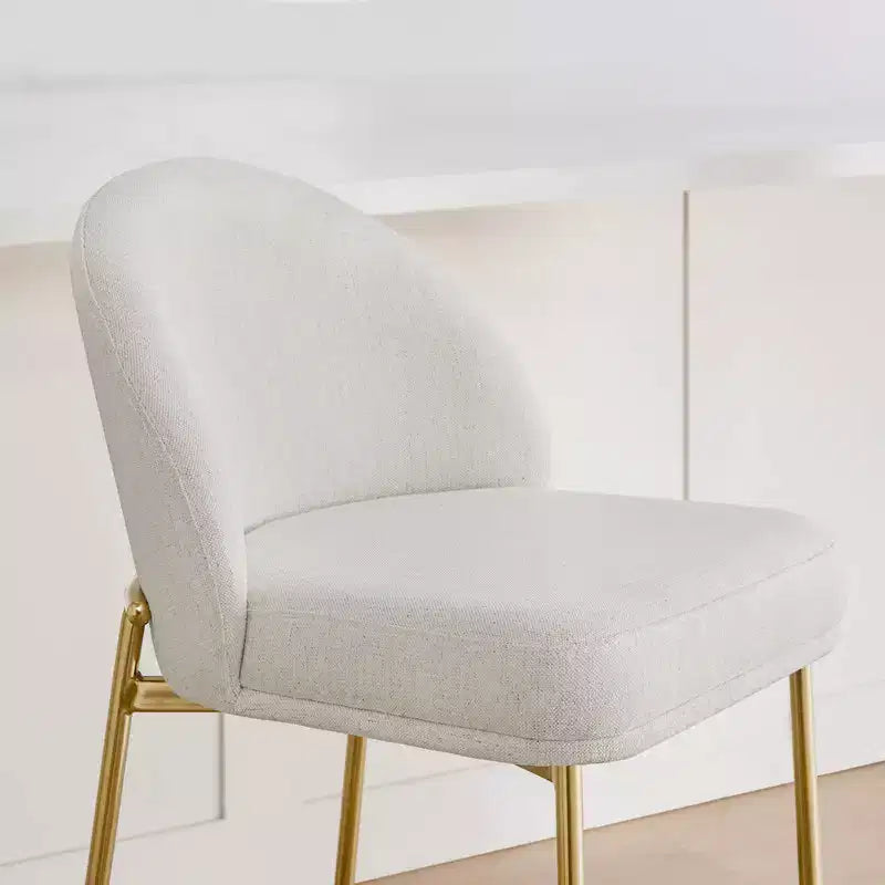 Sgabello da bancone con schienale ad arco e gambe in metallo, imbottito, 1 posto – Nero/Marrone/Crema/Verde