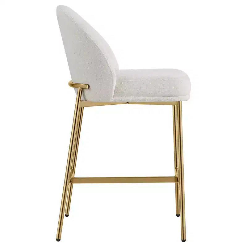 Sgabello da bancone con schienale ad arco e gambe in metallo, imbottito, 1 posto – Nero/Marrone/Crema/Verde